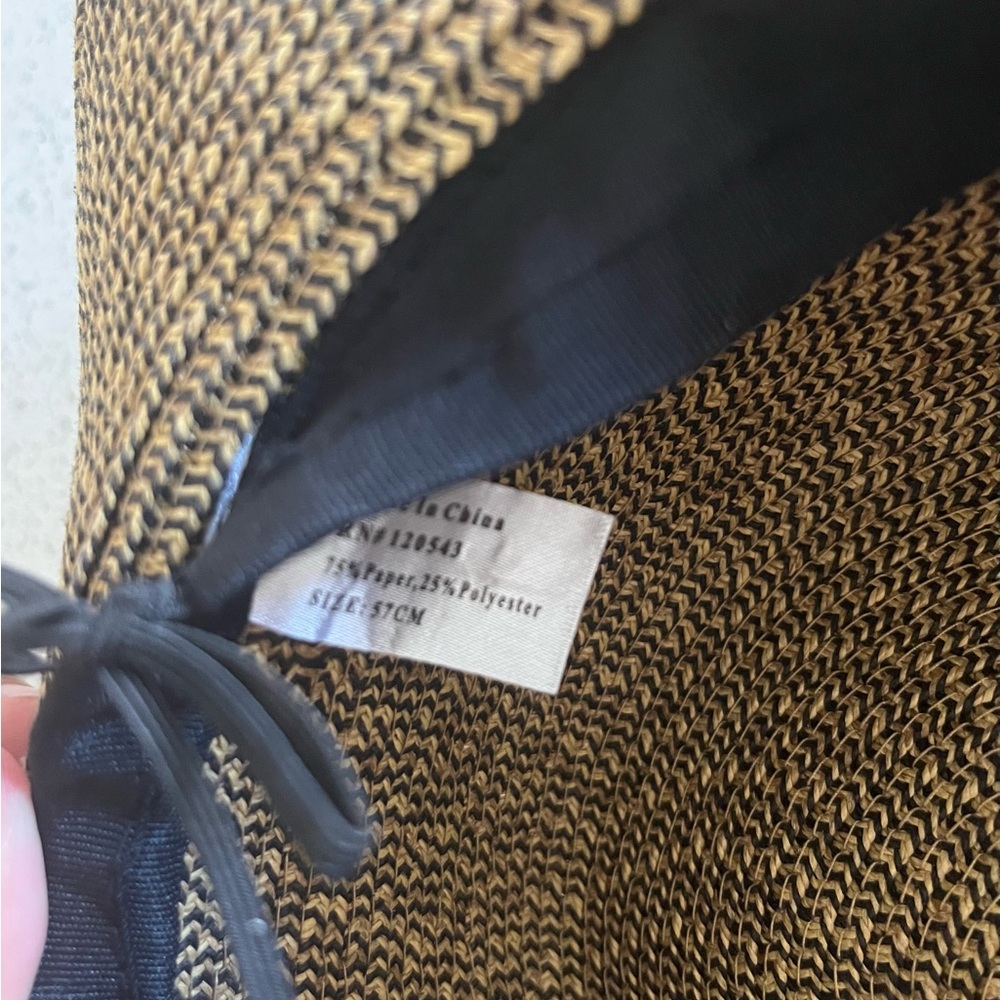 Elegant Black and Brown Women's Sun Hat - Picture 5 of 6